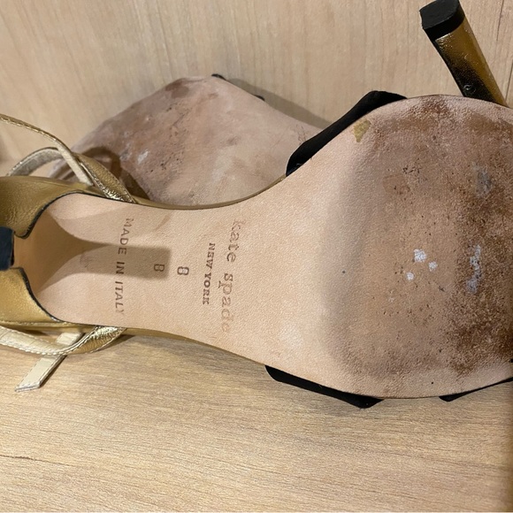 Kate Spade gold and black ankle strap heeled sandals Size 8 - Picture 6 of 6